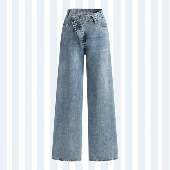 Commense Asymmetrical Wide Leg Jeans Size Medium M - Picture 1 of 2